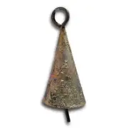 India Arts Dozen 3.5" Cone Shaped Tin Bells w/ Metal Hammer #TL032
