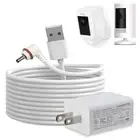 10Ft Power Cord with Adapter for Ring Stick Up Cam Battery 3rd 1PACK, White