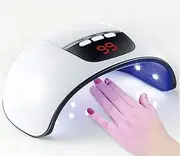 YICYC UV LED Nail Lamp, 54W Gel Nail Polish Dryer Curing Lamp Professional Manicure Pedicure Nail Dryer Light with 3 Timers Auto Sensor LED Digital Display (USB Port) (White)