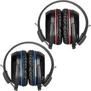 SIMOLIO 2 Pack IR Wireless Headphones for in Car TV Video Audio Listening, 2 Channel Car DVD Headphones for Kids, Universal Infrared Headsets for Headrest Video System, AUX Cord, Not Bluetooth
