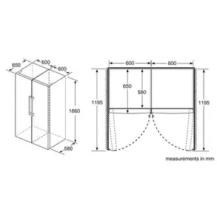 【刷卡分三期】BOSCH 博世 KAF95PW33D 獨立式 對開冰箱 537L (220V) 白色