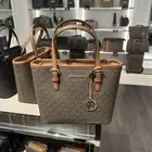 MICHAEL KORS JET SET TRAVEL XS CARRYALL TOTE SHOULDER BAG MK BROWN