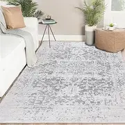 Famibay Washable Rugs Living Room Large 160x230cm Vintage Area Rug Short Pile Rugs Bedroom Non Slip Traditional Rugs Non Shedding Carpet for Home Office Dining Room Decor