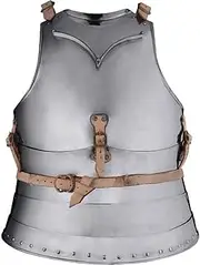 Antique Medieval Italian Churburg Cuirass Medieval Breastplate Historical Reenactment Silver, Silver, Medium