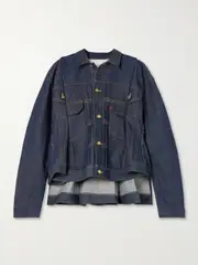 [Sacai] Sacai - + Levi's Pleated Denim Jacket - Indigo - 1 1 Blue