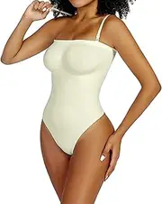 [PWzing] Women's Strapless Bodysuit Seamless Tummy Control Shapewear Butt Lifting Sculpt Body Shaper with Removable Straps