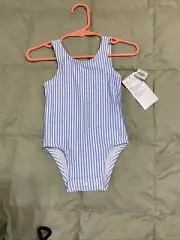 Old Navy Blue Seersucker Swimsuit 6-12 Mo