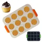 Muffin Baking Pan Flexible Grade 12 Grids Anti-scalding Muffin Baking Tray