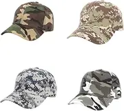 Set of 4 Men's Camouflage Baseball Cap Camouflage Hat Camouflage Outdoor Sports Hat Camouflage Tactical Hat Hunting Fishing Hat Men Women