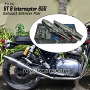 Polished Silver Stallion Silencer fit for Royal Enfield GT & Interceptor 650