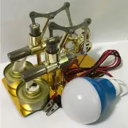 Steam Power Generator Motor Double Cylinder HotAir DIY Stirling Engine Model kit