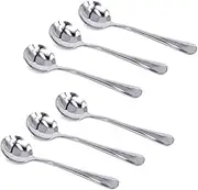 KINGSUPER Stainless Steel Table Soup Spoon (Set of 6 Round)