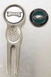 NFL Golf Divot Repair Tool Magnetic Ballmark Silver Philadelphia Eagles