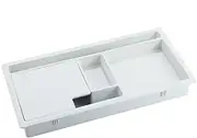 SHIYONG Table Cable Hole Cover Plate Outlet Port Line Holder Plastic Rectangle Wire Grommets Threading Box Office Desk