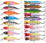 aorace Fishing Topwater Lures Swimbait Fishing Bait 3D Fishing Eyes Popper Crankbait Vibe Sinking Lure for Bass Trout Walleye Redfish