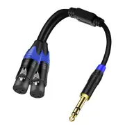 Cable divisor en Y con conector XLR hembra doble a conector macho estéreo TRS de
