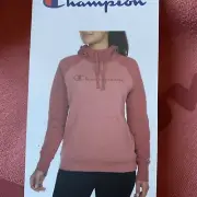 Champion Ladies Two-Tone Orange Fleece Pullover Hoodie NWT Sandalwood Red