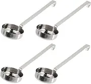 BELLIFFY Accurate Portioning 4 Pcs Stainless Steel Pizza Sauce Spoon Long Handle for Cooking Serving