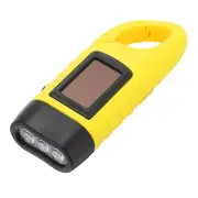 Hand Crank Solar Powered Flashlight, 1 Pcs Rechargeable LED Flashlight, Yellow