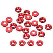 50 Pcs M2 Countersunk Washer Aluminum Alloy Countersunk Finish Washer, Red