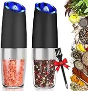 Bb Billionth Barrel Electric Salt And Pepper Grinder Set One-Hand Operation, Led Light, And Refillable Design Ideal For Spices, Herbs, Salt, And Peppercorns