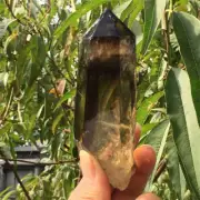 220g Natural Smokey Citrine Quartz Obelisk Quartz Crystal Point Wand