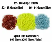 Patron PT600BCRYB 600 Wire Butt Connectors Yellow/Blue/Red Nylon Car Audio Crimp