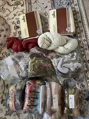 500g Bulk Lot Tapestry Wool on Sorting Cards & Loose