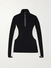 [Moncler Grenoble] Moncler Grenoble - Two-tone Stretch-jersey Base Layer - Black - large large Black