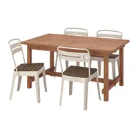 在飛比找IKEA優惠-IKEA 餐桌附4張餐椅, 仿古染色/米色 相思木, 152