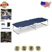 Minimalist Blue Camping Cot - Lightweight & Compact for Hiking and Travel