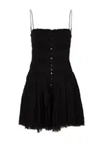 Free People Lausanne Cotton-gauze Mini Dress - Black - M M