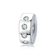 Silver plating Simple Dazzling Charm Clip Fit Charms Bracelets for Women DIY Jewelry
