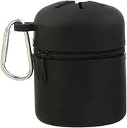 TENOL Silicone Fly Fishing Box Storage Organizer, Dust bin, Mini Trash Can, Collector Fishing Tool Bin Fly Box for Outdoor Activity, black