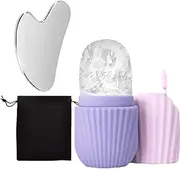 Yorajuy Ice for Face Roller - Ice Face Roller Massage Board Set for Women - Shrink Pore Cold Skin Care Tools Reduces Puffiness Reusable Massage Board for Eyes Travel Daily