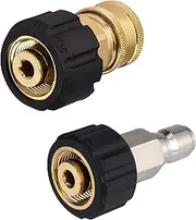 [M MINGLE] Pressure Washer Hose Adapter Set, M22 to 3/8 Quick Connect for Power Washer Hose, 5000 PSI