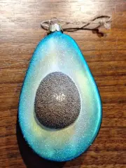 CODY FOSTER AVOCADO CHRISTMAS ORNAMENT GLASS 5” x 3” NWOT