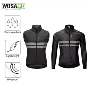 WOSAWE Men Cycling Jacket Reflective Wind Rain Coat Bike Bicycle Gilet High Viz