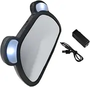 JOINPAYA 1pc Rearview Mirror Led Light Backseat Observation Mirror for Safe Driving Usb Rechargeable Easy Installation Rotatable Design Compatible Cars