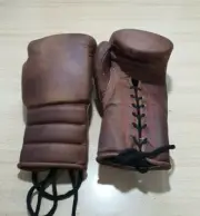 Custom Made Brown Genuine Leather Boxing Glove Logo Or Name No winning No grant