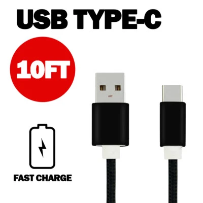 ??10FT Long Fast Charging Cord Type C Cable USB C For Samsung Galaxy A10E A20 A5