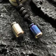 Titanium Alloy Parachute Cord Knife Bead Necklace Keychain Pendant Lanyard EDC