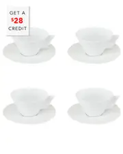 Vista Alegre Matrix Tea Cup And Saucers (Set Of 4) with $28 Credit