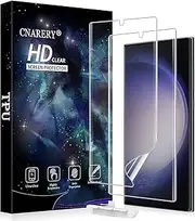 [2 Packs]Cnarery for Samsung Galaxy S23 Ultra Screen Protector, with Positioning Tool Fingerprint Support Flexible Self-Healing TPU Film 3D Curved Easy Installation Full Coverage Bubble Free