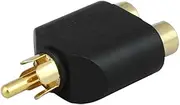 RUITEXUN RCA Converter, 2 RCA Female to RCA Male Gold Plated Connector Splitter Adapter for Audio Video AV TV Cable Converter