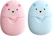 WHAMVOX 2 Pack Portable Hand Washing Soap Papers Gentle Cleaning Travel Outdoor Use Pp Storage Box