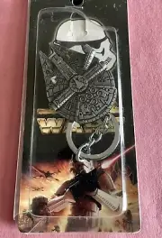 Star Wars Han Solo Silver Millenium Falcon Disney Stainless Steel Keychain Charm