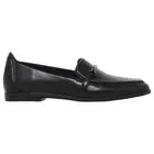 Womens Hush Puppies Zippo Black Ladies Flat Slip On Formal Shoes