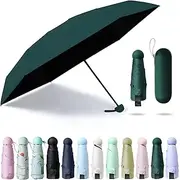 Hosioe Sun Umbrella Folded Ultra-light Six-bone With Box Sun Protection Protection Sun Shade Sunshine Rain Dual Purpose Great for Travel Girls and Women