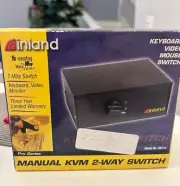 Inland Manual KVM 2 Way Switch Keyboard Video Mouse Switch Pro Series 08112